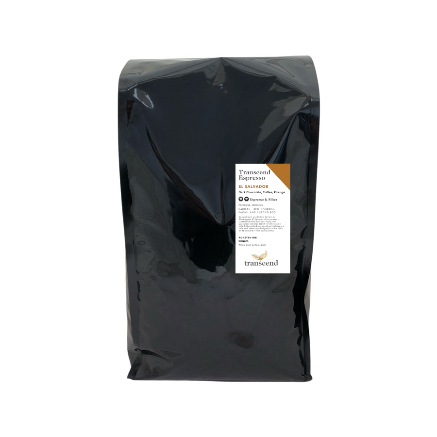 2250g black bag of Transcend Coffee’s Espresso El Salvador
