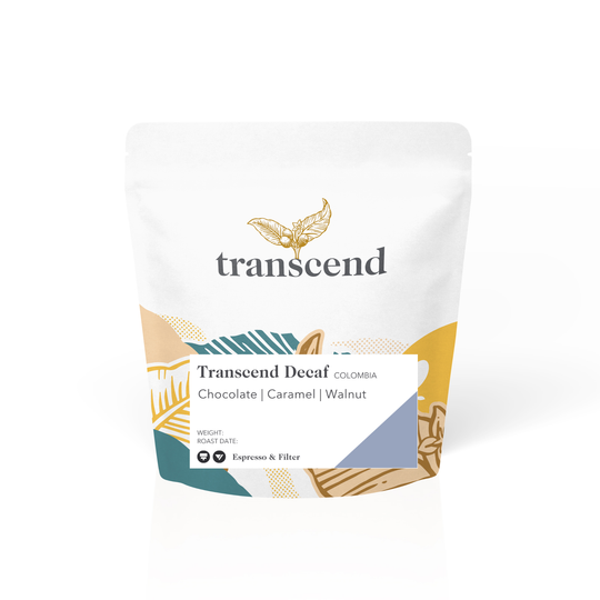 Transcend coffee package on a white background