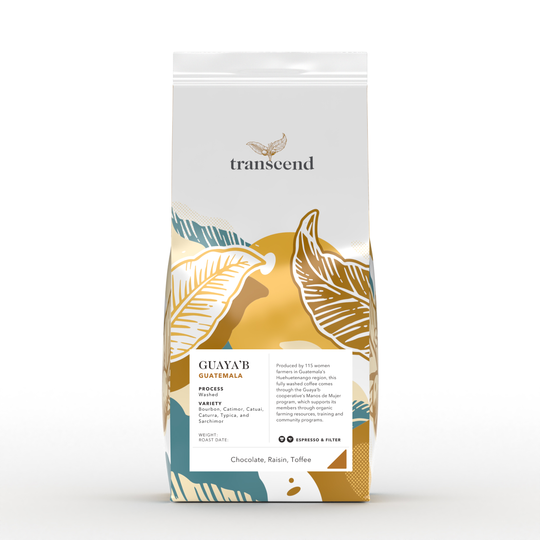 A bag of Transcend Coffee 900g Guaya'b.