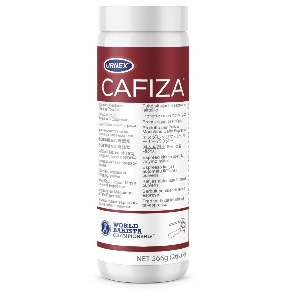 566 gram container of Cafiza coffee cleaner